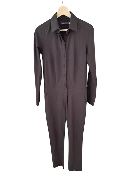Harvey Faircloth Pants - Harvey Faircloth Black Cotton Silk Lined Utility Jumpsuit Size 2 Made USA